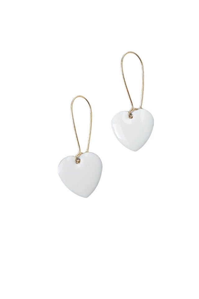 White Love Drop Earrings | Bird of Prey Jewellery